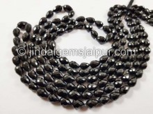 Black Tourmaline Faceted Drops Beads